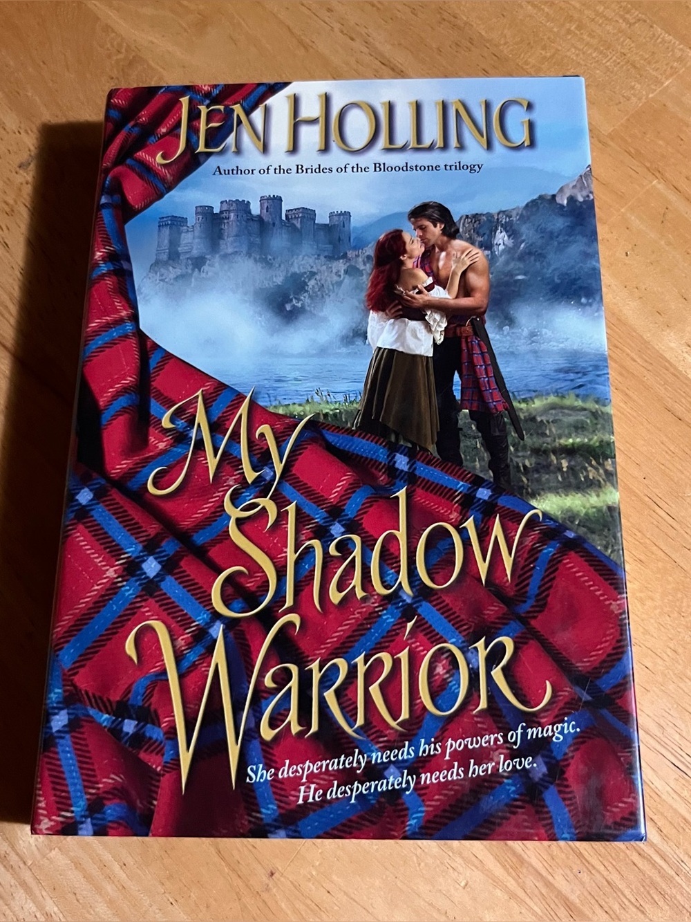 Jen Holling "My Shadow Warrior" Romance Novel - Red Plaid Cover